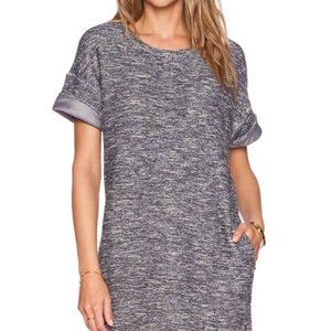 VINCE Blue Boucle Rolled Sleeve Tunic Shift Dress - XS  - $295 - Worn Tw…
